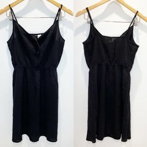 H&M Divided Black Lightweight Summer Tie Front Keyhole Sun Dress